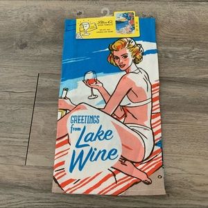 Blue Q Dish Towel Greetings from Lake Wine Retro Super Absorbent 2018